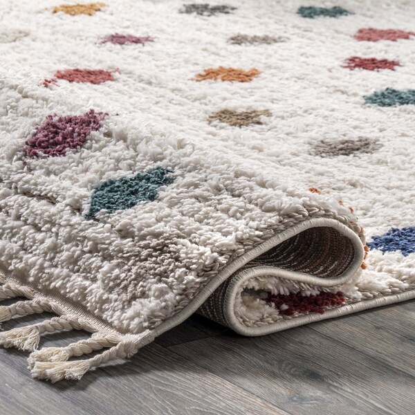 Nuloom Lochlan Polka Dotted Tasseled Kids Area Rug 5ft x 7ft 6in - OZMR03A-508