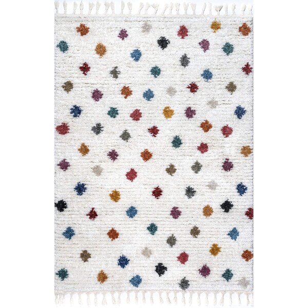 Nuloom Lochlan Polka Dotted Tasseled Kids Area Rug 5ft x 7ft 6in - OZMR03A-508