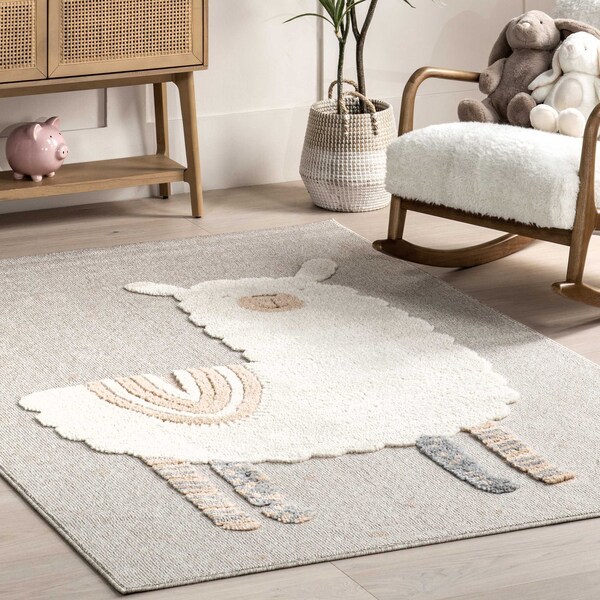 Nuloom Gracelynn High-Low Alpaca Kids Area Rug 5ft x 8ft - KKRY01A-508