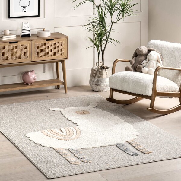 Nuloom Gracelynn High-Low Alpaca Kids Area Rug 5ft x 8ft - KKRY01A-508