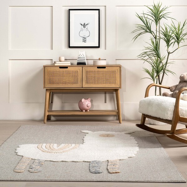 Nuloom Gracelynn High-Low Alpaca Kids Area Rug 5ft x 8ft - KKRY01A-508
