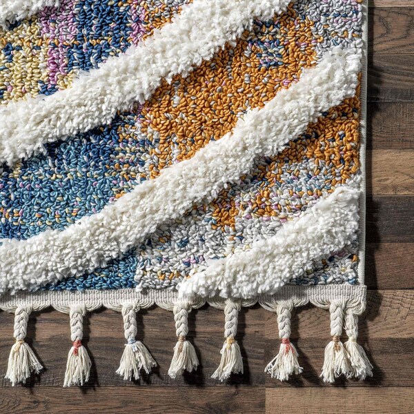 Nuloom Ava Colorful Maze Kids Tassel Area Rug 5ft 3in x 7ft 6in - OZOT17A-508