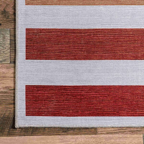 Nuloom Colorful Striped Machine Washable Kids Area Rug 5ft x 8ft - KFFX11A-508