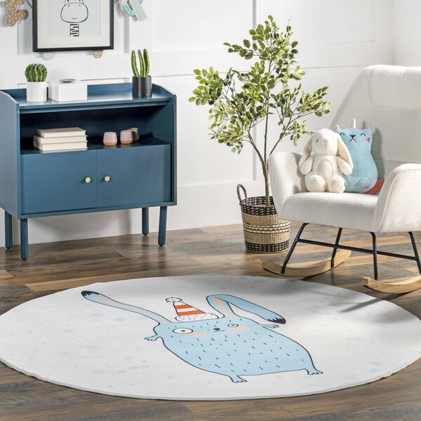 Nuloom Eowyn Modern Rabbit Machine Washable Kids Area Rug 6ft - HJCL16A-R606