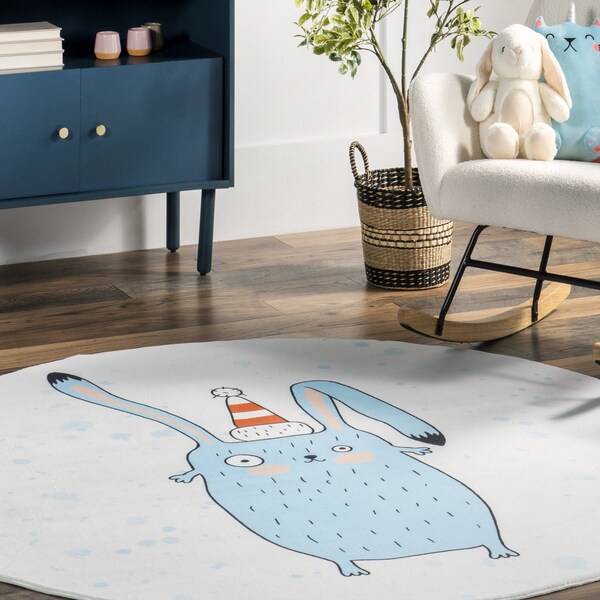 Nuloom Eowyn Modern Rabbit Machine Washable Kids Area Rug 6ft - HJCL16A-R606