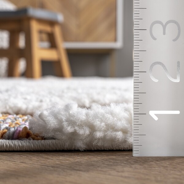 Nuloom Rumi High-Low Chevron Kids Tassel Area Rug 4ft x 6ft - OZOT04A-406