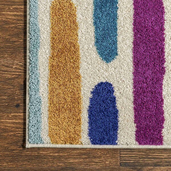 Nuloom Thick Colorful Stripes Kids Area Rug 4ft x 6ft - ECCR34A-406