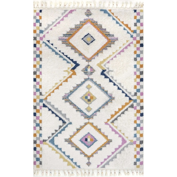 Nuloom Lilou Moroccan Kids Tassel Area Rug 6ft 7in x 9ft - OZOT15A-6709