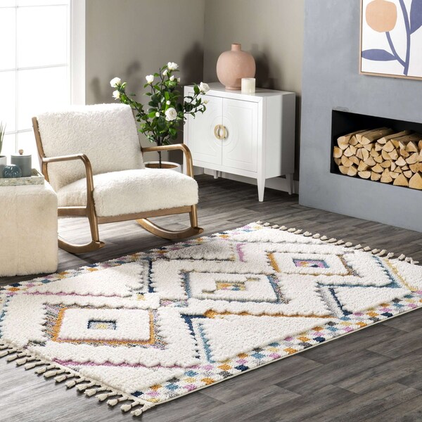 Nuloom Lilou Moroccan Kids Tassel Area Rug 6ft 7in x 9ft - OZOT15A-6709