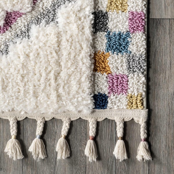 Nuloom Lilou Moroccan Kids Tassel Area Rug 6ft 7in x 9ft - OZOT15A-6709