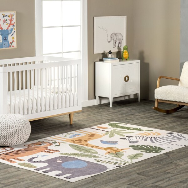 Nuloom Felipa Safari Machine Washable Kids Area Rug 3ft x 5ft - BIRV94A-305