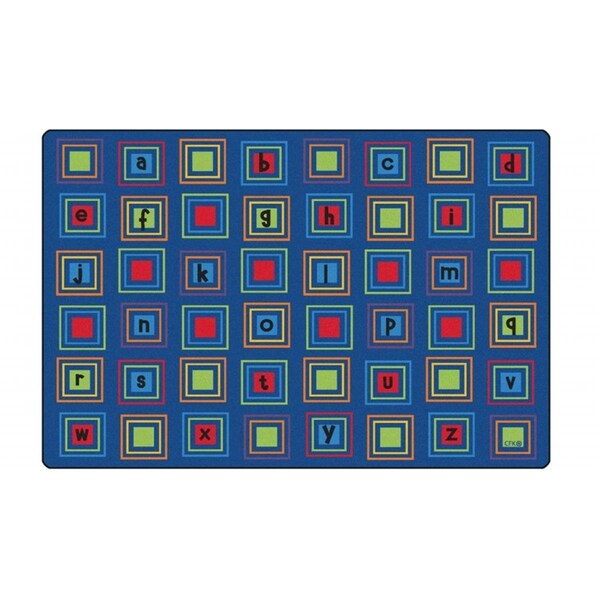 Carpets For Kids 8 x 12 ft. Literacy Squares Seating Rug - Primary - 3218
