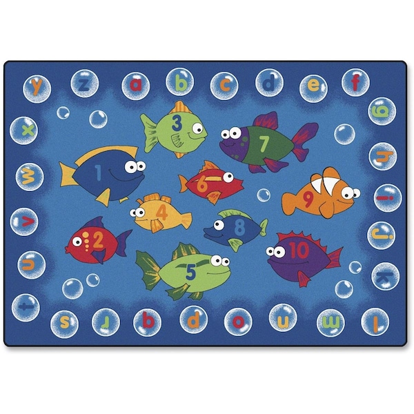 Wall-To-Wall Fishing for Literacy 3.83 ft. x 5.42 ft. Rectangle Carpet - WA2547334