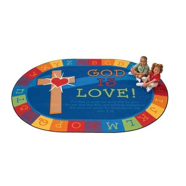Wall-To-Wall God is Love Learning Rug; 6 ft. 9 in. x 9 ft. 5 in. - WA54076