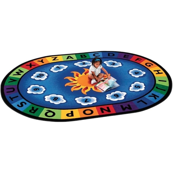 Carpets For Kids Sunny Day Learn & Play 4.42 ft. x 5.83 ft. Oval Carpet - CA61927