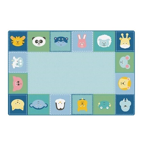 Carpets For Kids 6 x 9 ft. Kidsoft Baby Animals Border RugPrimary Rectangle - 2556