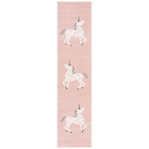 Safavieh 2 x 8 ft. Carousel Kids 100 Power Loomed Runner Area Rug Pink & Ivory - CRK163P-28