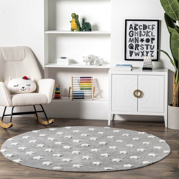 Nuloom Raised Stars Kids Machine Washable Area Rug 4ft - SVDC03A-R404