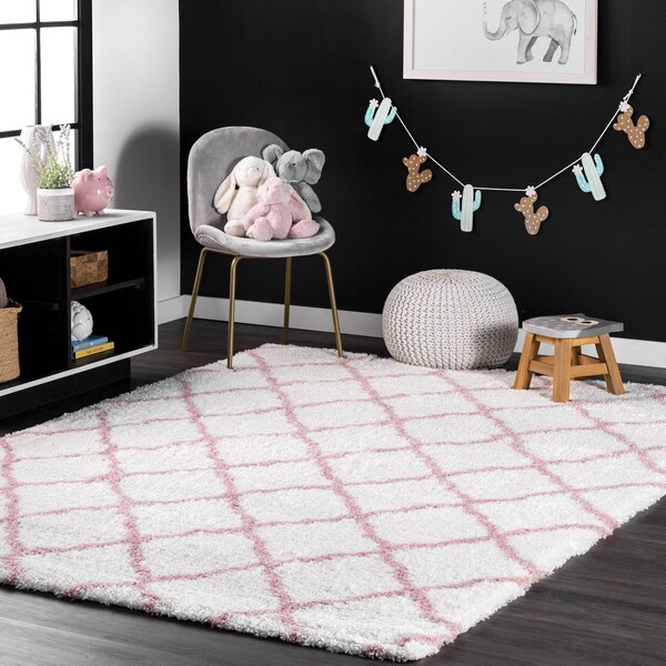 Nuloom Nelda Trellis Kids Shag Area Rug 3ft 3in x 5ft - OZAS03B-3205