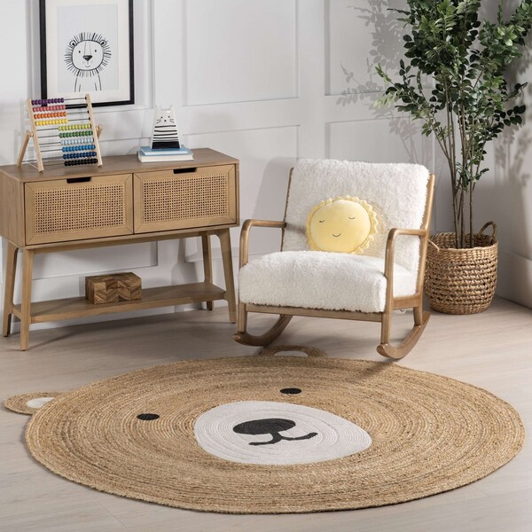 Nuloom Ravenna Bear Handwoven Kids Jute Area Rug 4ft - WDMR01A-R404