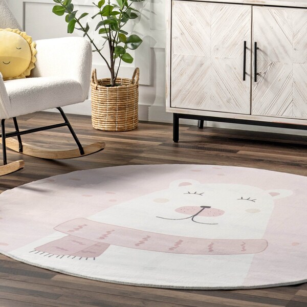 Nuloom Jovie Polar Bear Machine Washable Kids Area Rug 6ft - HJCL19A-R606
