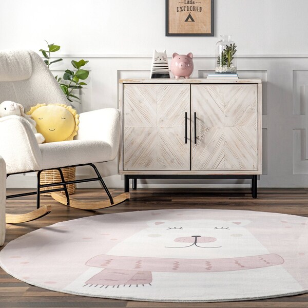 Nuloom Jovie Polar Bear Machine Washable Kids Area Rug 6ft - HJCL19A-R606