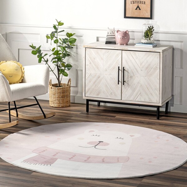 Nuloom Jovie Polar Bear Machine Washable Kids Area Rug 6ft - HJCL19A-R606