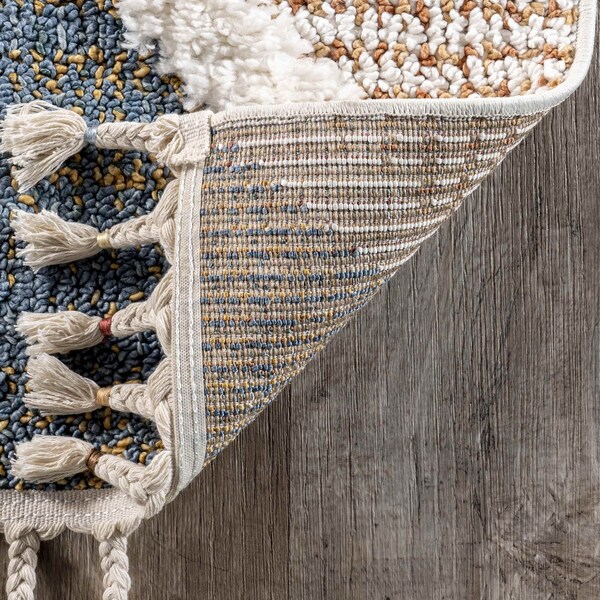 Nuloom Gillian Mosaic High/Low Kids Tassel Area Rug 7ft 10in x 10ft - OZOT11A-8010