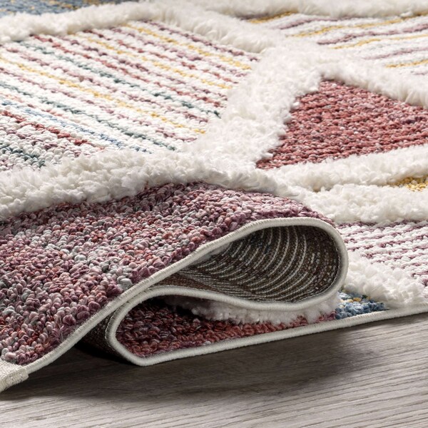 Nuloom Gillian Mosaic High/Low Kids Tassel Area Rug 7ft 10in x 10ft - OZOT11A-8010