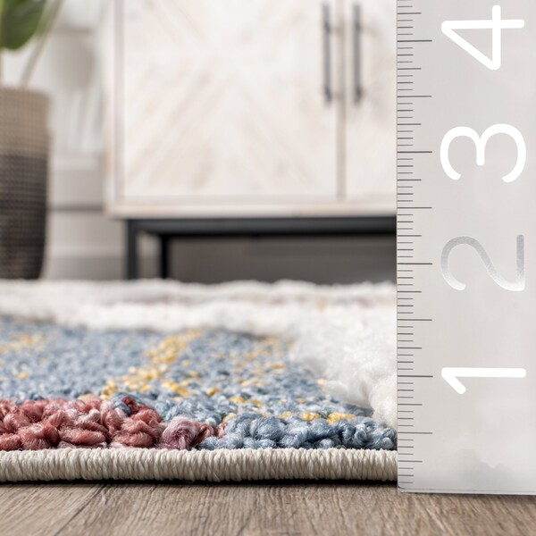 Nuloom Gillian Mosaic High/Low Kids Tassel Area Rug 7ft 10in x 10ft - OZOT11A-8010