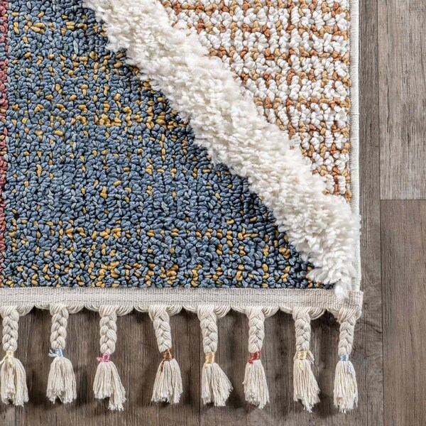 Nuloom Gillian Mosaic High/Low Kids Tassel Area Rug 7ft 10in x 10ft - OZOT11A-8010