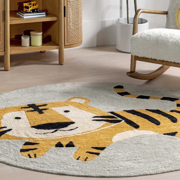 Nuloom Kienna Tiger Machine Washable Kids Area Rug 4ft - SVDC17A-R404