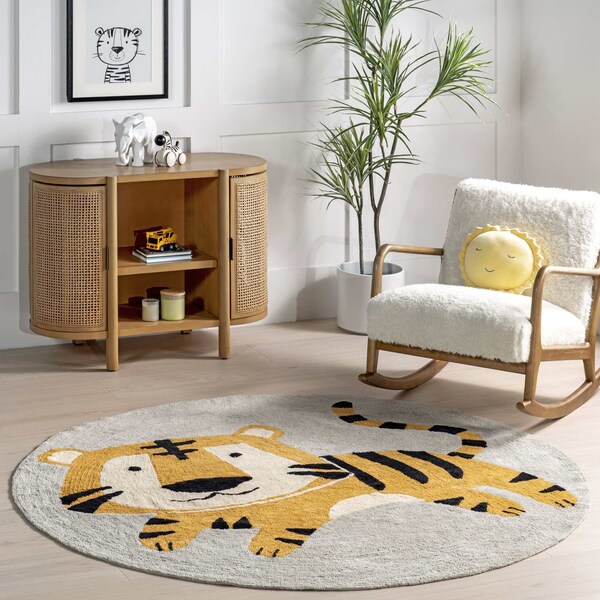 Nuloom Kienna Tiger Machine Washable Kids Area Rug 4ft - SVDC17A-R404
