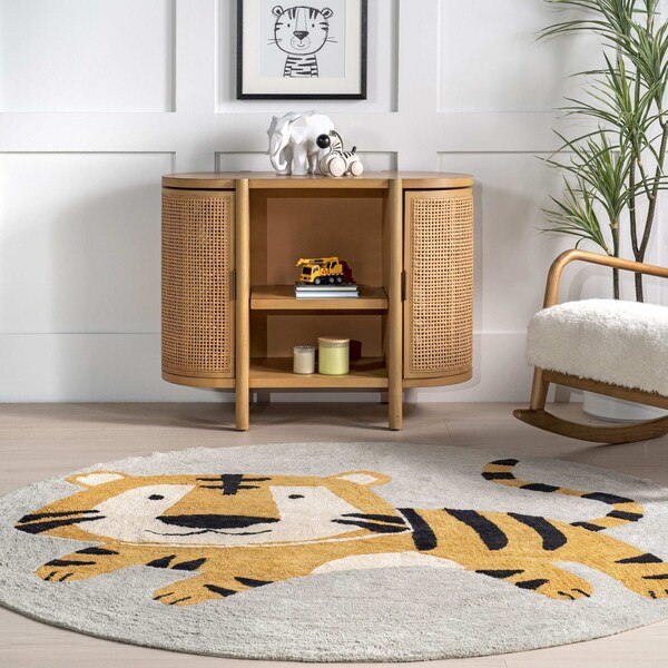 Nuloom Kienna Tiger Machine Washable Kids Area Rug 4ft - SVDC17A-R404