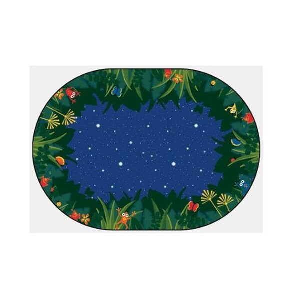 Wall-To-Wall Peaceful Tropical Night 3.83 ft. x 5.42 ft. Oval Carpet - WA2211506