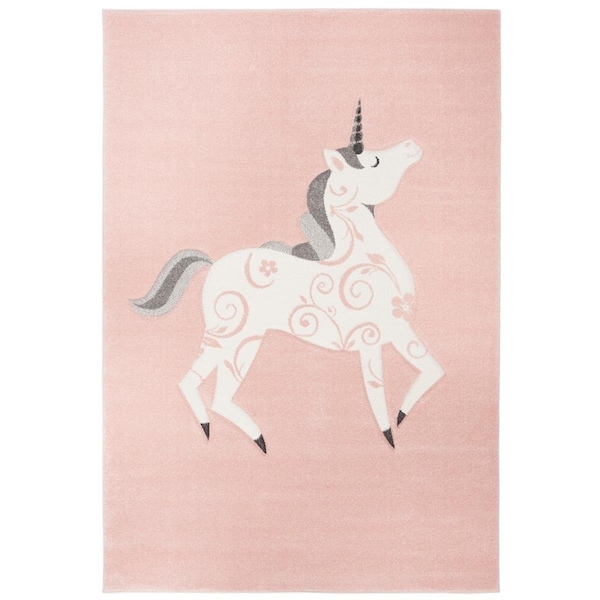 Safavieh 3 x 3 ft. Carousel Kids & Youth Square Power Loomed Rug, Pink & Ivory - CRK163P-3SQ
