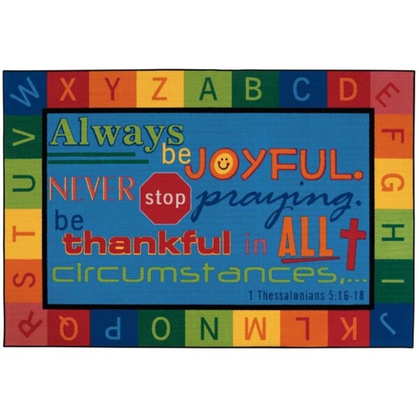 Carpets For Kids Always Be Joyful Circletime Rug 6 ft. x 9 ft. - CA61990