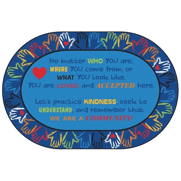 Carpets For Kids 6 x 9 ft. Hands Together Community RugOval - 3906