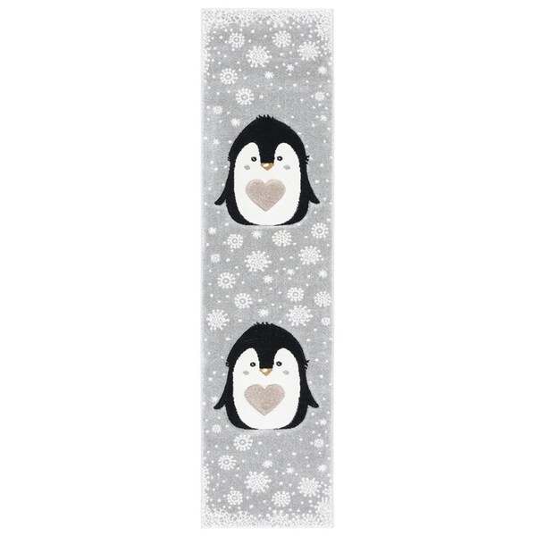 Safavieh 2 x 8 ft. Carousel Kids 100 Runner Rug Light Grey & Black - CRK132F-28