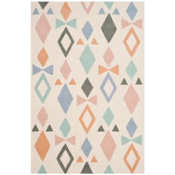 Safavieh Kids Hand Tufted Rectangle Rug, Ivory and Multi Color - 4 x 6 ft. - SFK901A-4