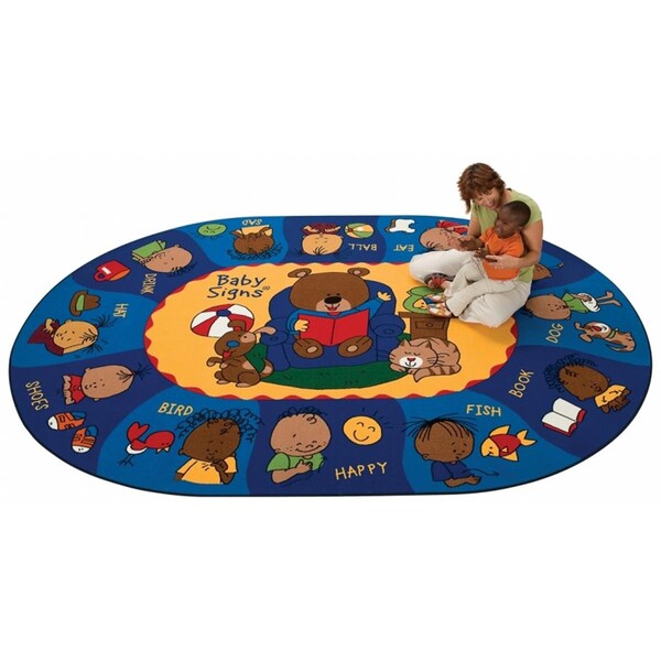 Carpets For Kids Sign Say  and amp; Play 6.75 ft. x 9.42 ft. Oval Rug - 1706