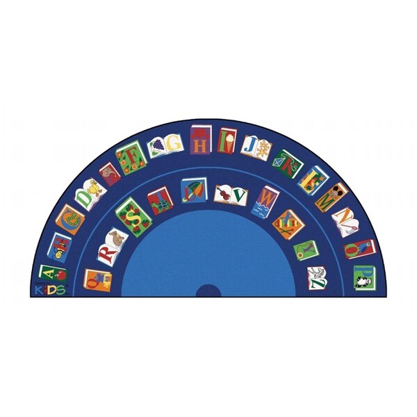 Carpets For Kids Reading by the Book Seating 6.67 ft. x 13.33 ft. Semi-Cir Rug - CA61960