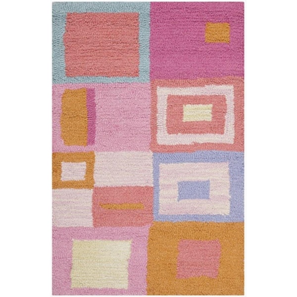Safavieh 2 x 3 ft. Accent Novelty Kids Pink and Multicolor Hand Tufted Rug - SFK317A-2