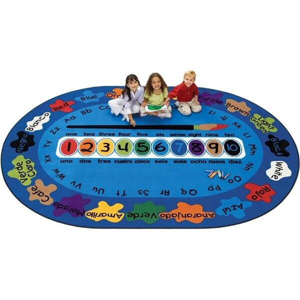 Carpets For Kids Carpets For Kids 5395 Bilingual Paint by Numero 6.75 ft. x 9.42 ft. Oval Carpet - 5395