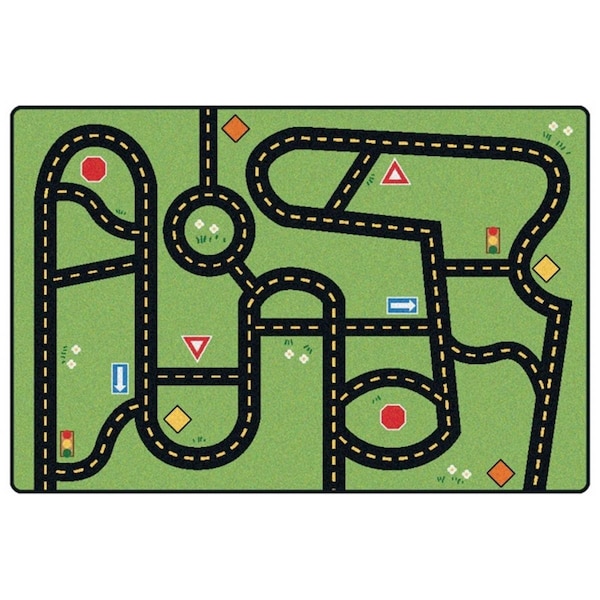Wall-To-Wall Drive and Play Accent 3 ft. x 4.5 ft. Rectangle Rug - WA54047
