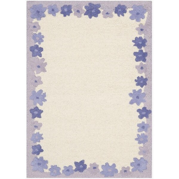 Safavieh 2 x 3 ft. Accent Novelty Kids Ivory and Lavender Hand Tufted Rug - SFK357A-2