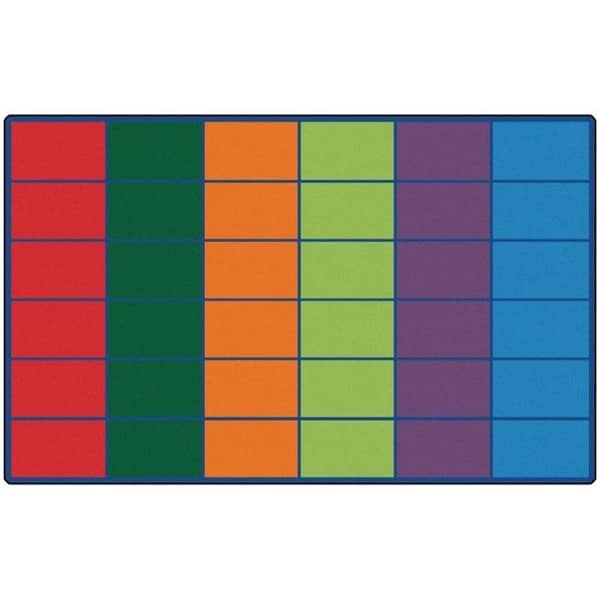 Carpets For Kids Carpets for Kids 4634 Colorful Rows Seating Rug - seats 36 - 4634