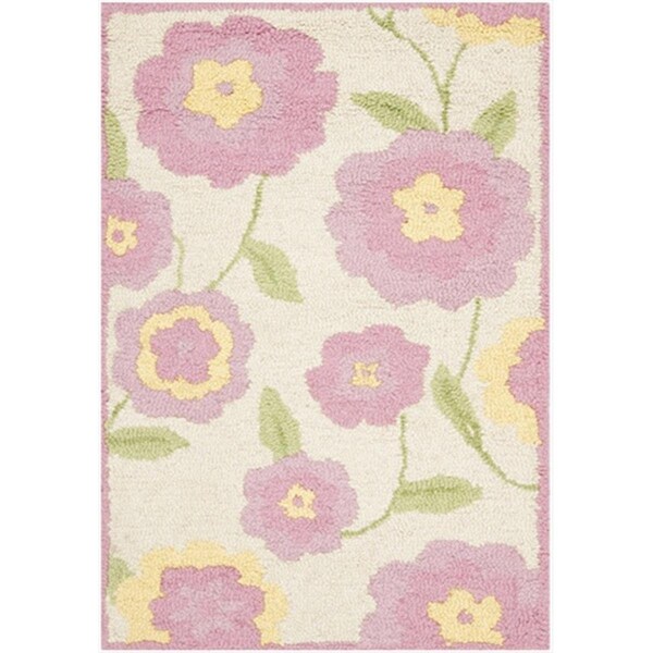 Safavieh 2 x 3 ft. Accent Novelty Kids Ivory and Pink Hand Tufted Rug - SFK355A-2