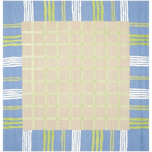 Safavieh 8 x 10 ft. Large Rectangle Novelty Kids Taupe and Blue Hand Tufted Rug - SFK320A-8
