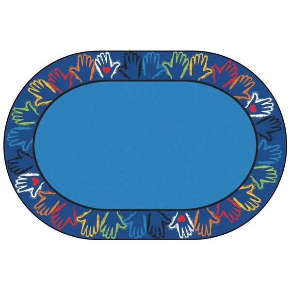 Carpets For Kids 8 x 12 ft. Hands Together Border RugOval - 2808